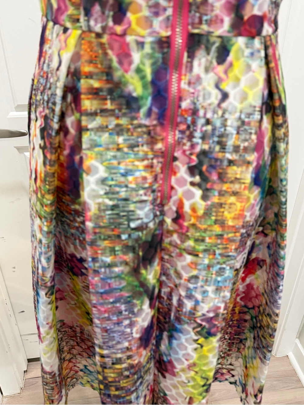 New York & Company Pleated Fit & Flare with Raw Hem and Pockets - Picture 5 of 8